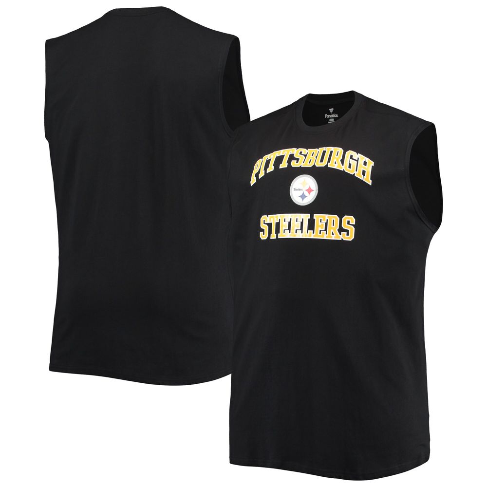 Men's Black Pittsburgh Steelers Big & Tall Muscle Tank Top