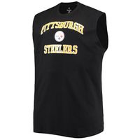 Men's Black Pittsburgh Steelers Big & Tall Muscle Tank Top