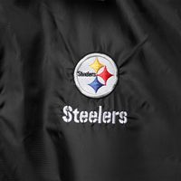 Men's Black Pittsburgh Steelers Coaches Classic Raglan Full-Snap Windbreaker Jacket