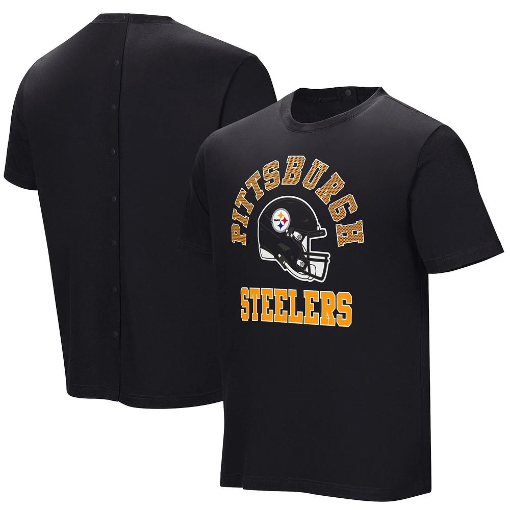 T-shirt noir avec assistance au but sur le terrain des Steelers de Pittsburgh pour hommes