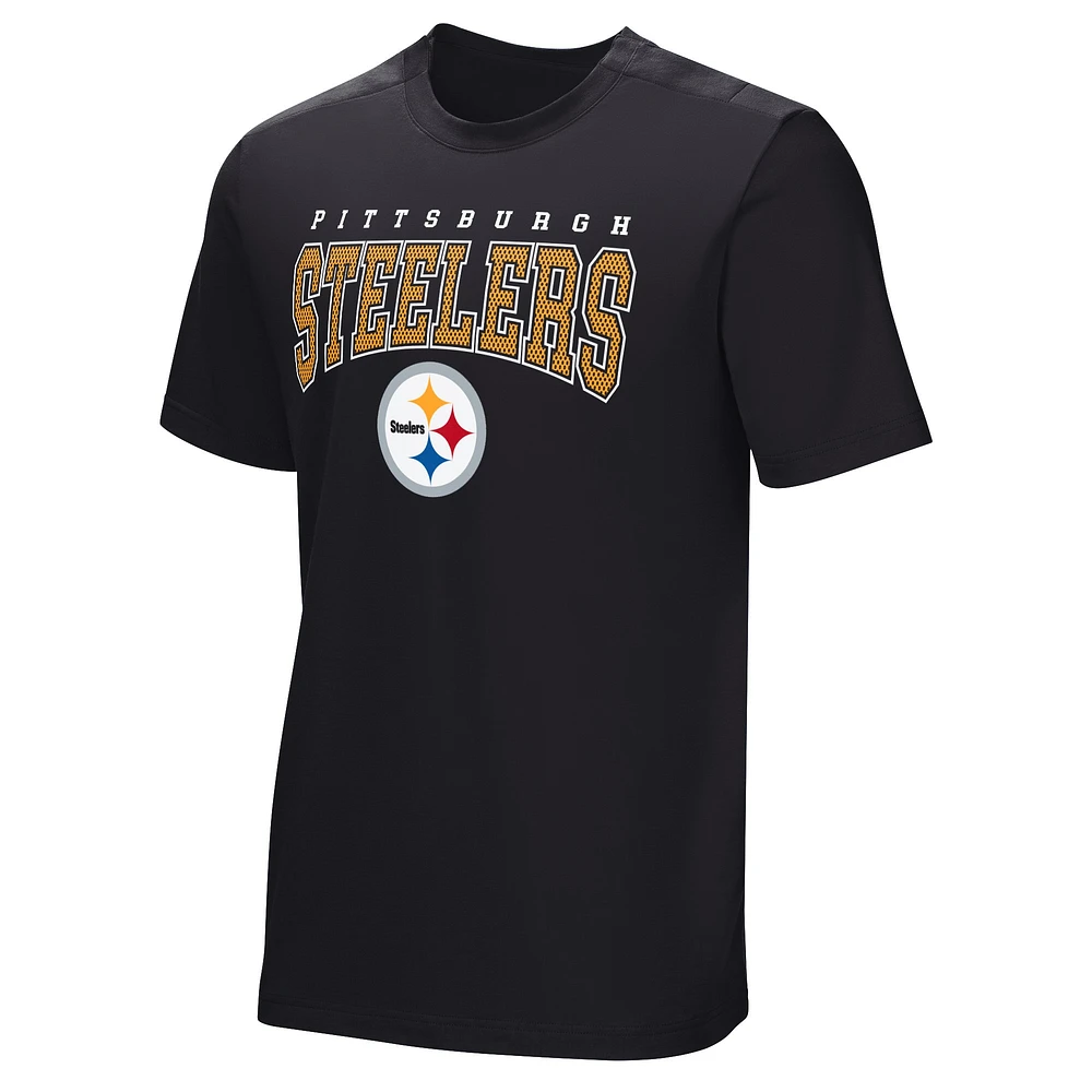 T-shirt adaptatif noir de l'équipe à domicile des Steelers Pittsburgh pour hommes