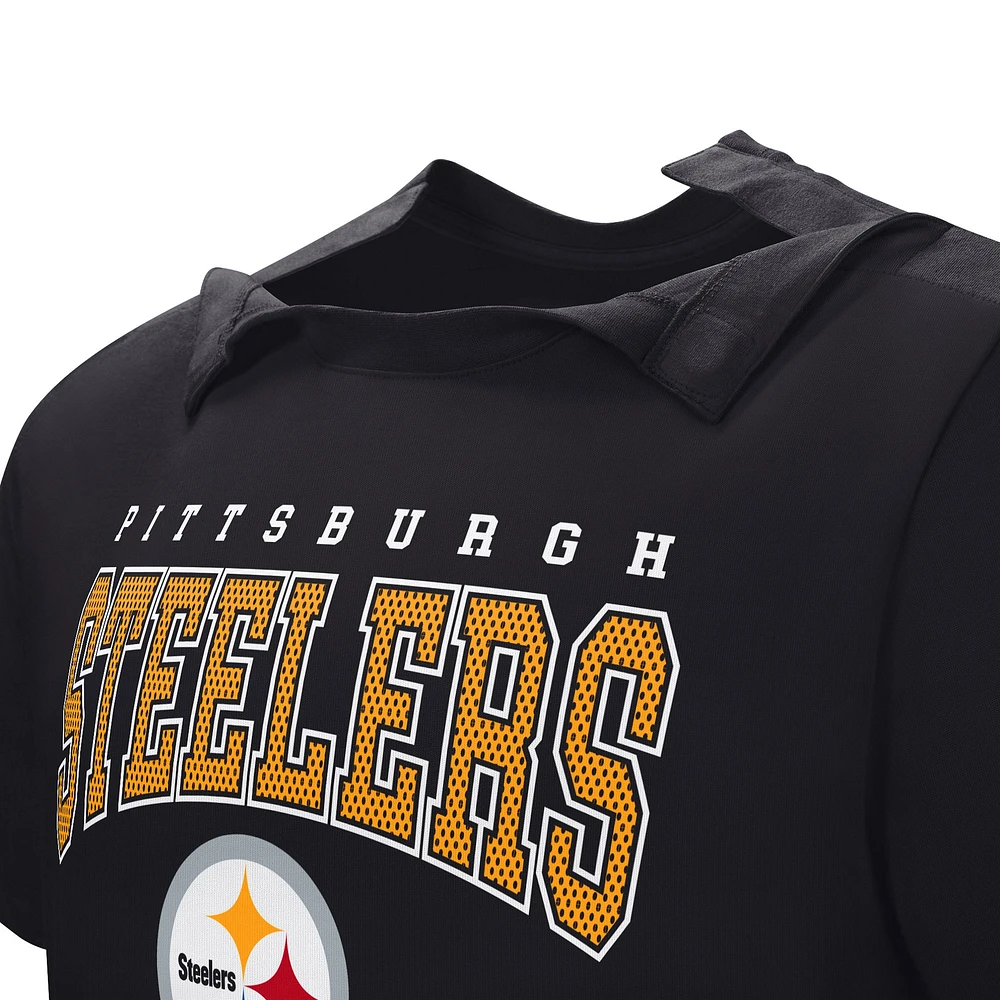 T-shirt adaptatif noir de l'équipe à domicile des Steelers Pittsburgh pour hommes