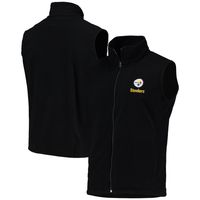 Men's Black Pittsburgh Steelers Houston Fleece Full-Zip Vest