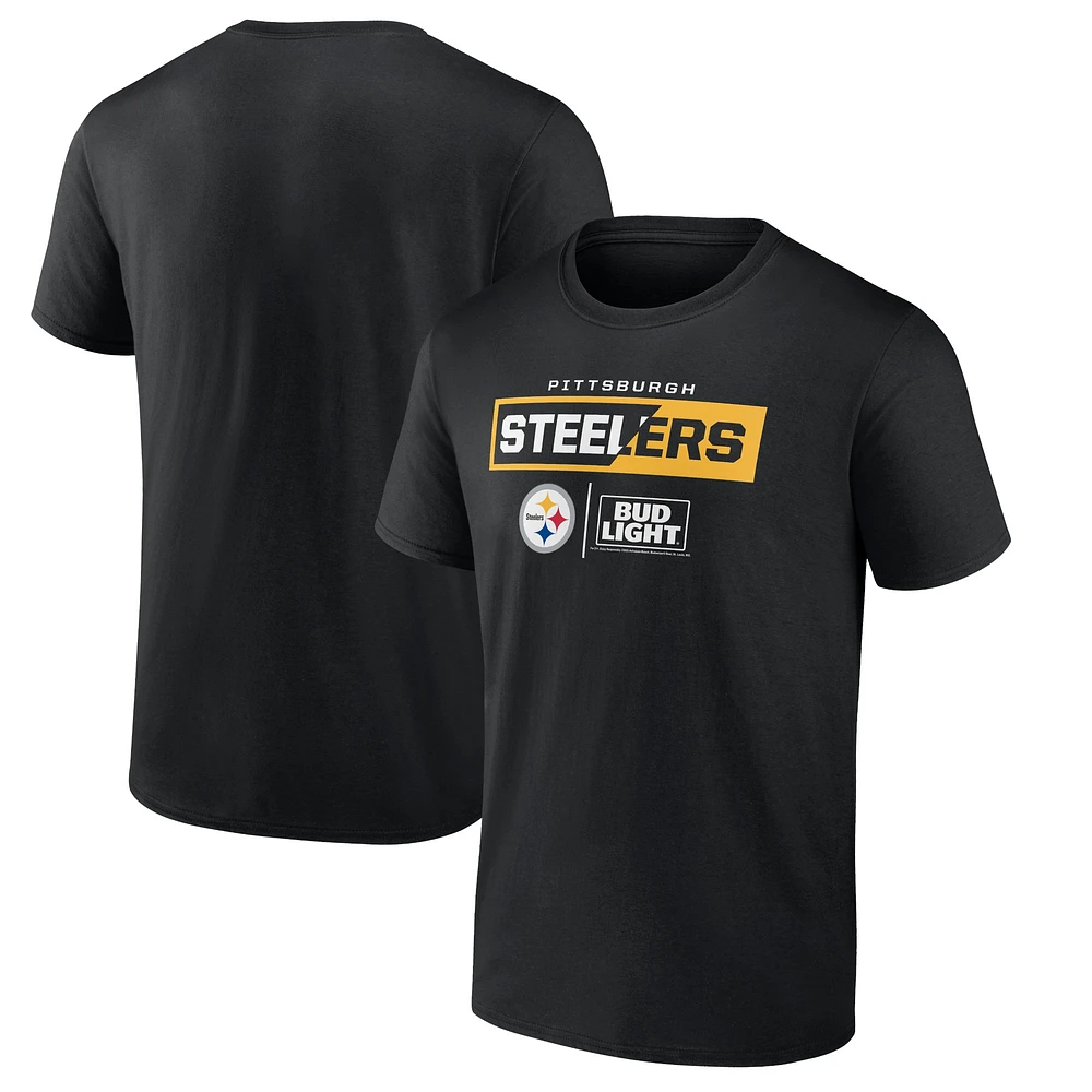 T-shirt noir Pittsburgh Steelers NFL x Bud Light pour homme