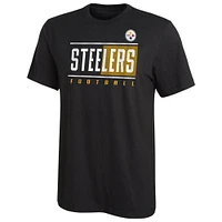 T-shirt noir pour homme avec logo Pittsburgh Steelers