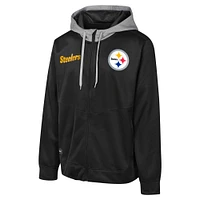 Veste à capuche noire entièrement zippée Replay Fashion Graphic des Pittsburgh Steelers pour hommes