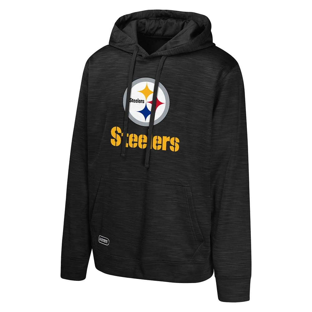 Men's Black Pittsburgh Steelers Streak Fleece Pullover Hoodie