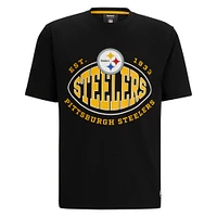 T-shirt noir BOSS X NFL Pittsburgh Steelers Trap pour hommes