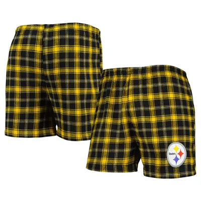 Pittsburgh Steelers Concepts Sport Ledger Flannel Boxers - Black/Gold