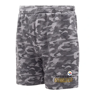 Short camouflage Concepts Sport Charcoal Pittsburgh Steelers Biscayne pour hommes