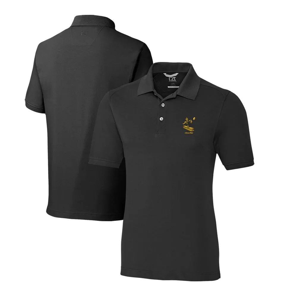 Pittsburgh Steelers Cutter & Buck Black Knit Polo Shirt (S)