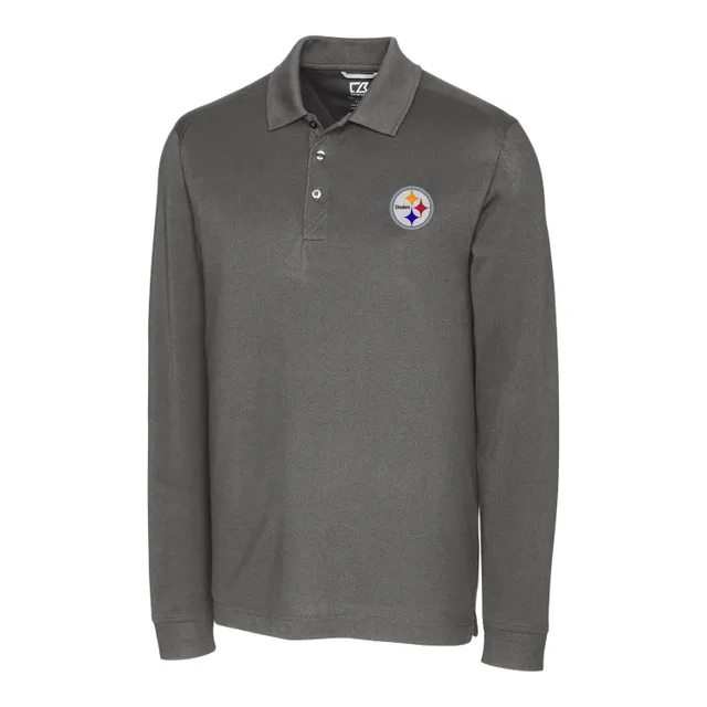 Pittsburgh Steelers Tommy Hilfiger Varsity Stripe Rugby Long Sleeve Polo -  Black/White