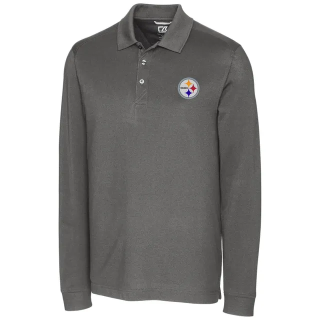 Pittsburgh Steelers Cutter & Buck Prospect Textured Stretch Polo - Black