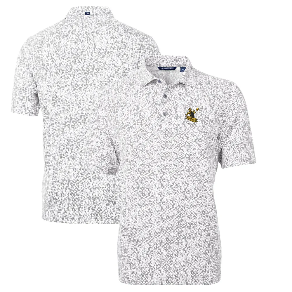 Cutter & Buck Men's Pittsburgh Pirates White Virtue Eco Pique Polo