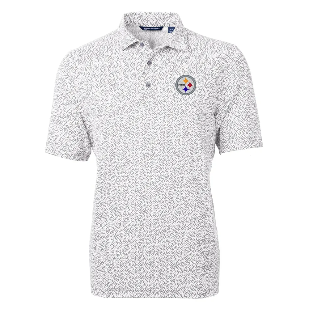 Lids Pittsburgh Steelers Cutter & Buck Virtue Eco Pique Botanical Print Polo  - Gray