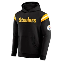 Men's Darius Rucker Collection by Fanatics Black Pittsburgh Steelers Football Washed Pullover Hoodie