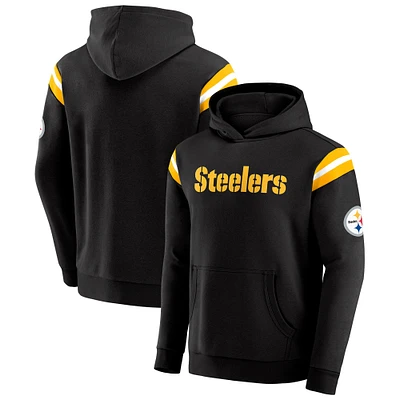 Men's Darius Rucker Collection by Fanatics Black Pittsburgh Steelers Football Washed Pullover Hoodie