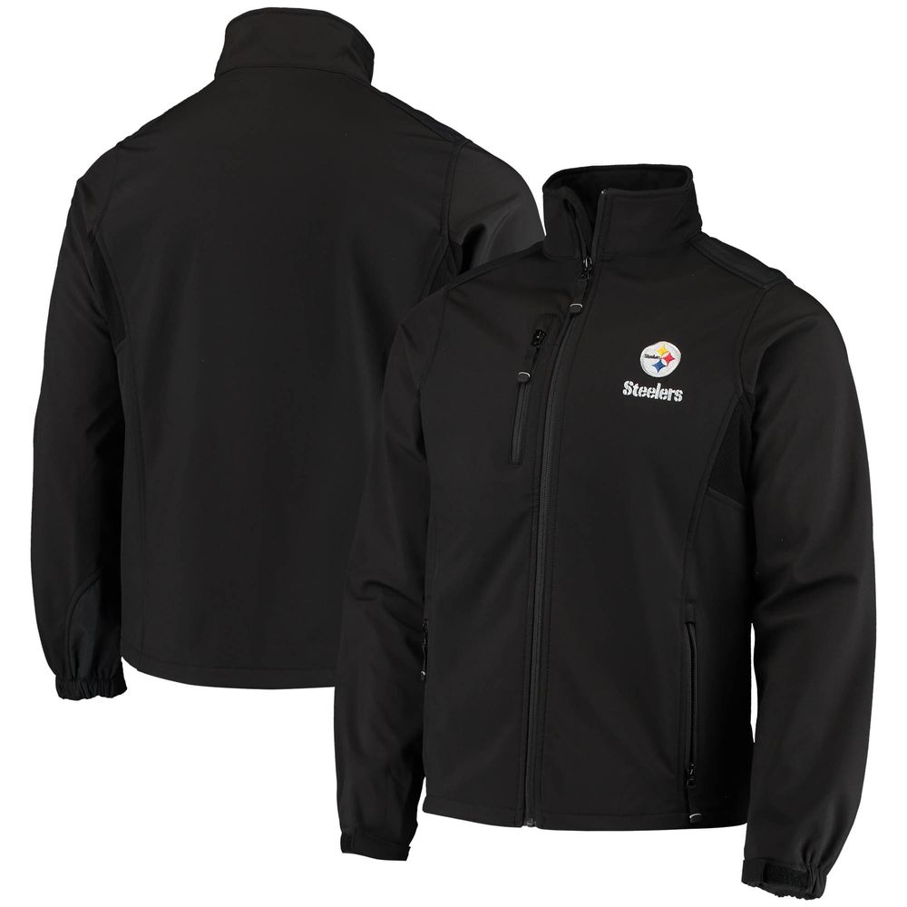 Men's Dunbrooke Black Pittsburgh Steelers Circle Softshell Fleece Full-Zip Jacket