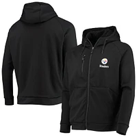 Men's Dunbrooke Black Pittsburgh Steelers Shag Tri-Blend Full-Zip Raglan Hoodie