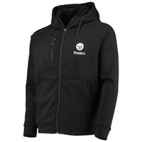 Men's Dunbrooke Black Pittsburgh Steelers Shag Tri-Blend Full-Zip Raglan Hoodie