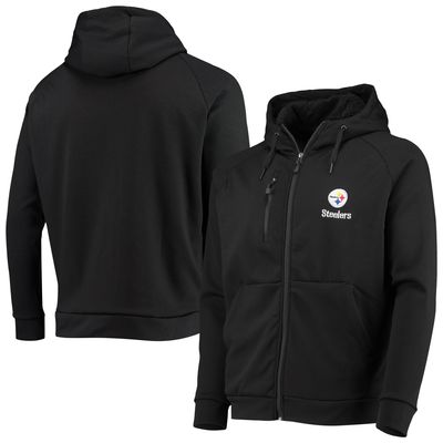 Men's Dunbrooke Black Pittsburgh Steelers Shag Tri-Blend Full-Zip Raglan Hoodie