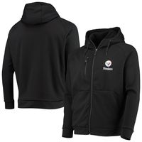 Men's Dunbrooke Black Pittsburgh Steelers Shag Tri-Blend Full-Zip Raglan Hoodie