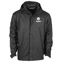 Veste à capuche entièrement zippée et imperméable Dunbrooke Black Pittsburgh Steelers Tropic pour homme