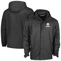 Men's Dunbrooke Black Pittsburgh Steelers Tropic Waterproof Packable Full-Zip Hoodie Jacket