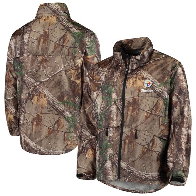 Dunbrooke Realtree Camo Pittsburgh Steelers Circle Sportsman Veste imperméable compressible entièrement zippée pour hommes