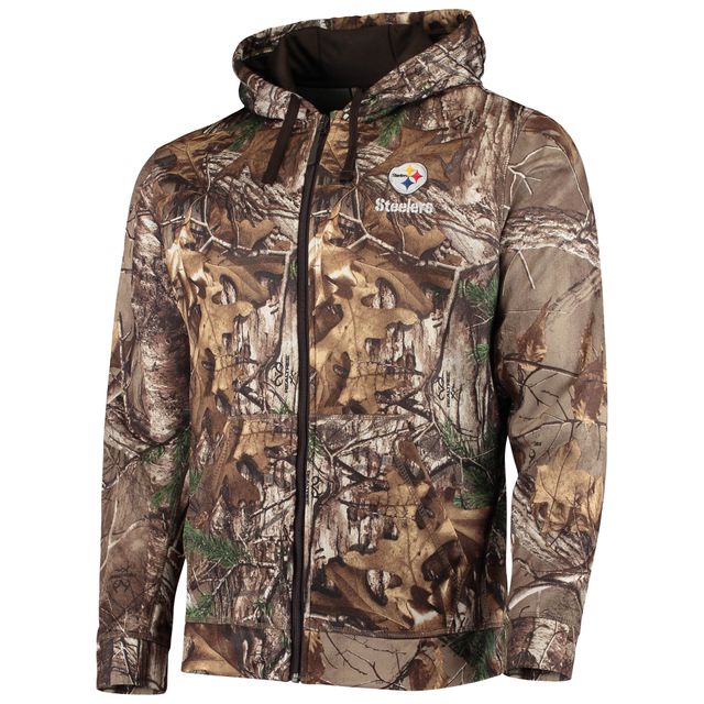 Chandail à capuchon entièrement zippé Dunbrooke Realtree Camo Pittsburgh Steelers Trophy Tech Fleece pour hommes