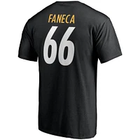 Fanatics pour hommes de marque Alan Faneca noir Pittsburgh Steelers NFL Hall of Fame classe 2021 nom et numéro T-shirt