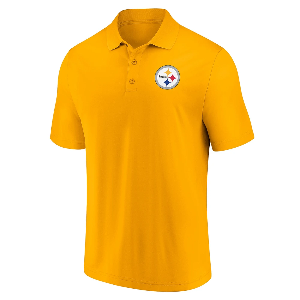 Ensemble de 2 polos Fanatics pour hommes noir/or Pittsburgh Steelers domicile et extérieur