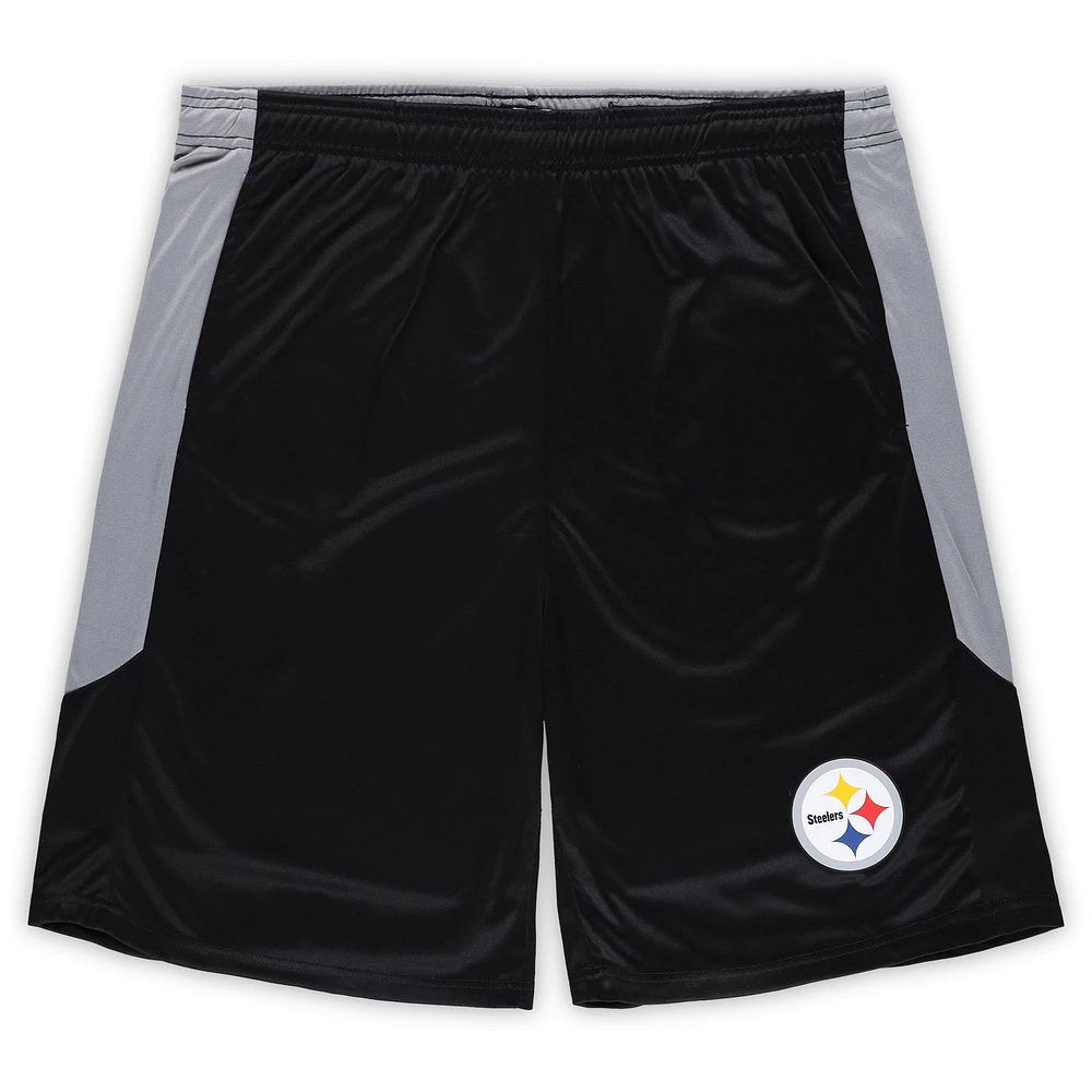 Men's Fanatics Black Pittsburgh Steelers Big & Tall Team Logo Shorts