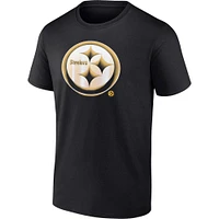 T-shirt noir Fanatics Pittsburgh Steelers Chrome Dimension pour hommes