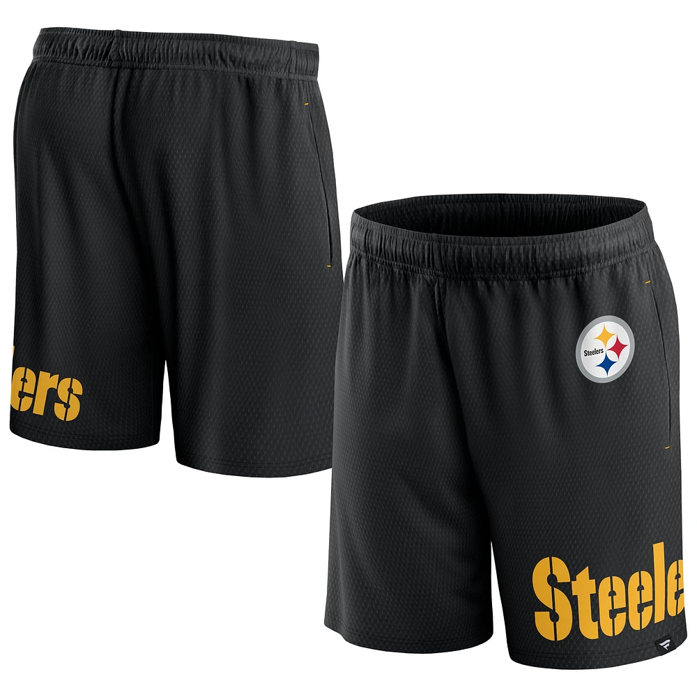 Short Clincher Fanatics noir Pittsburgh Steelers pour hommes