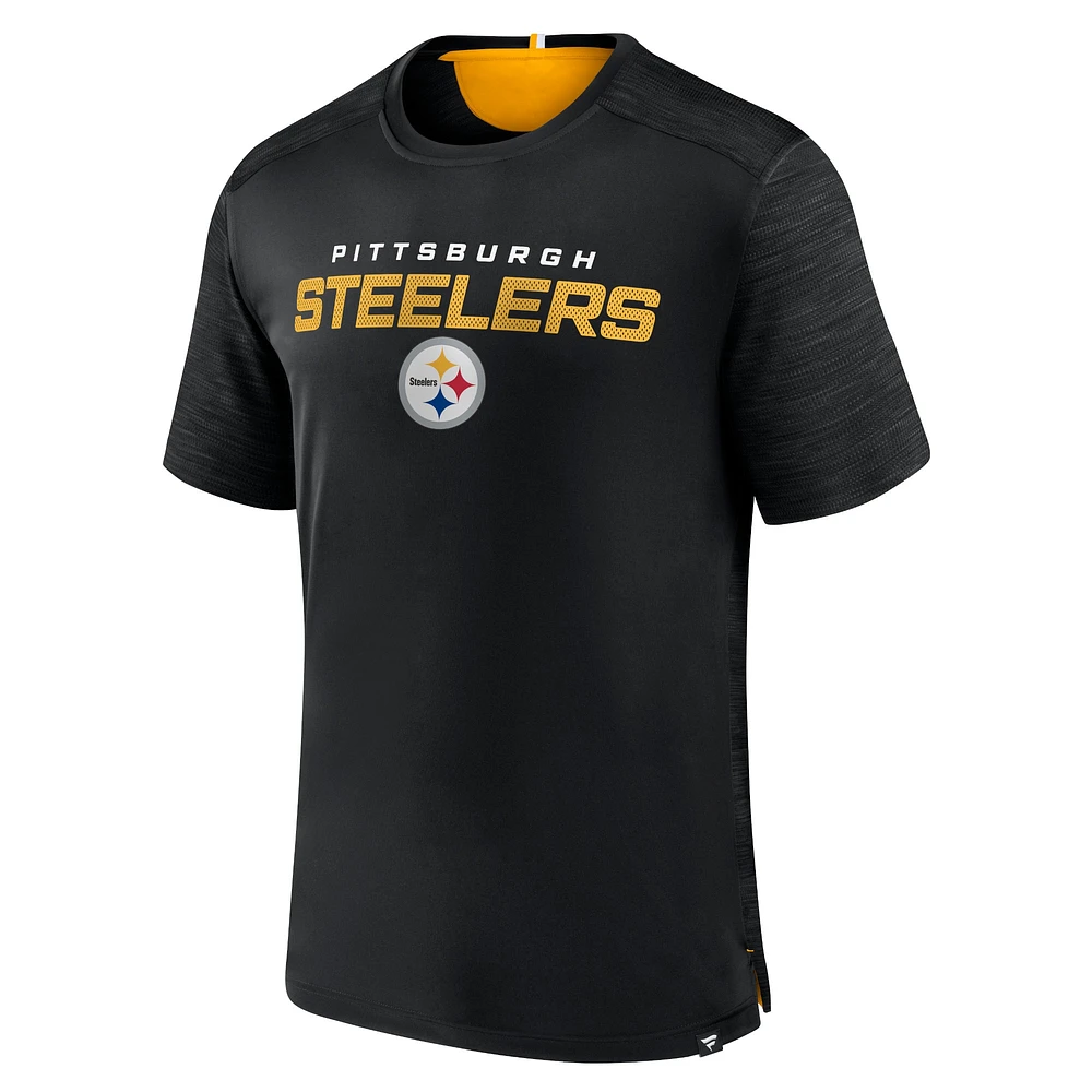 T-shirt noir Fanatics Pittsburgh Steelers Defender Evo pour hommes