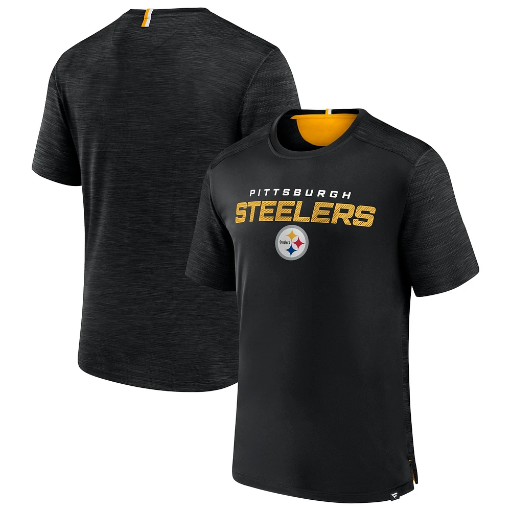 T-shirt noir Fanatics Pittsburgh Steelers Defender Evo pour hommes