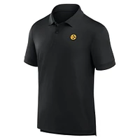 Polo noir Fanatics pour homme avec logo Front Office Move des Pittsburgh Steelers