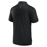 Polo noir Fanatics pour homme avec logo Front Office Move des Pittsburgh Steelers