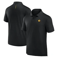 Polo noir Fanatics pour homme avec logo Front Office Move des Pittsburgh Steelers