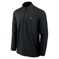 Men's Fanatics Black Pittsburgh Steelers Front Office Woven Full-Zip Jacket