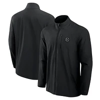 Men's Fanatics Black Pittsburgh Steelers Front Office Woven Full-Zip Jacket