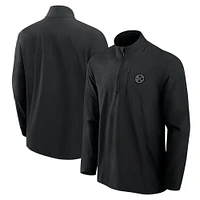 Men's Fanatics Black Pittsburgh Steelers Front Office Woven Quarter-Zip Jacket