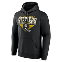 Men's Fanatics Black Pittsburgh Steelers Geometric Chrome Pullover Hoodie