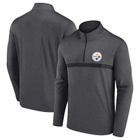 Men's Fanatics  Black Pittsburgh Steelers Head-to-Head Quarter-Zip Top