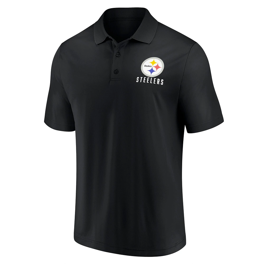 Polo Lockup noir pour homme des Steelers de Pittsburgh Fanatics