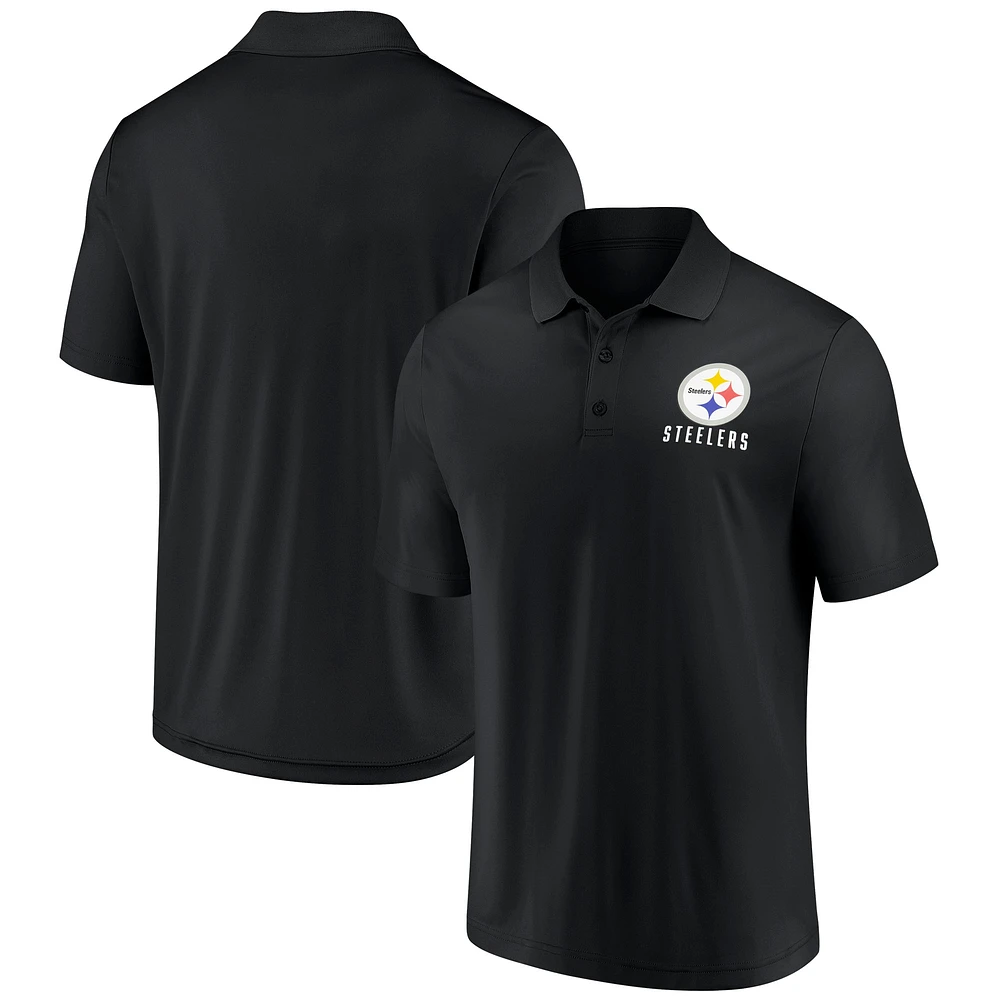 Polo Lockup noir pour homme des Steelers de Pittsburgh Fanatics