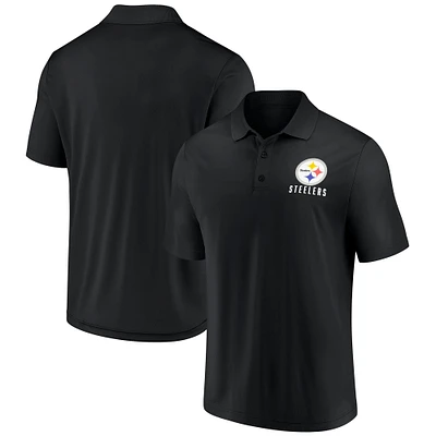 Polo Lockup noir pour homme des Steelers de Pittsburgh Fanatics
