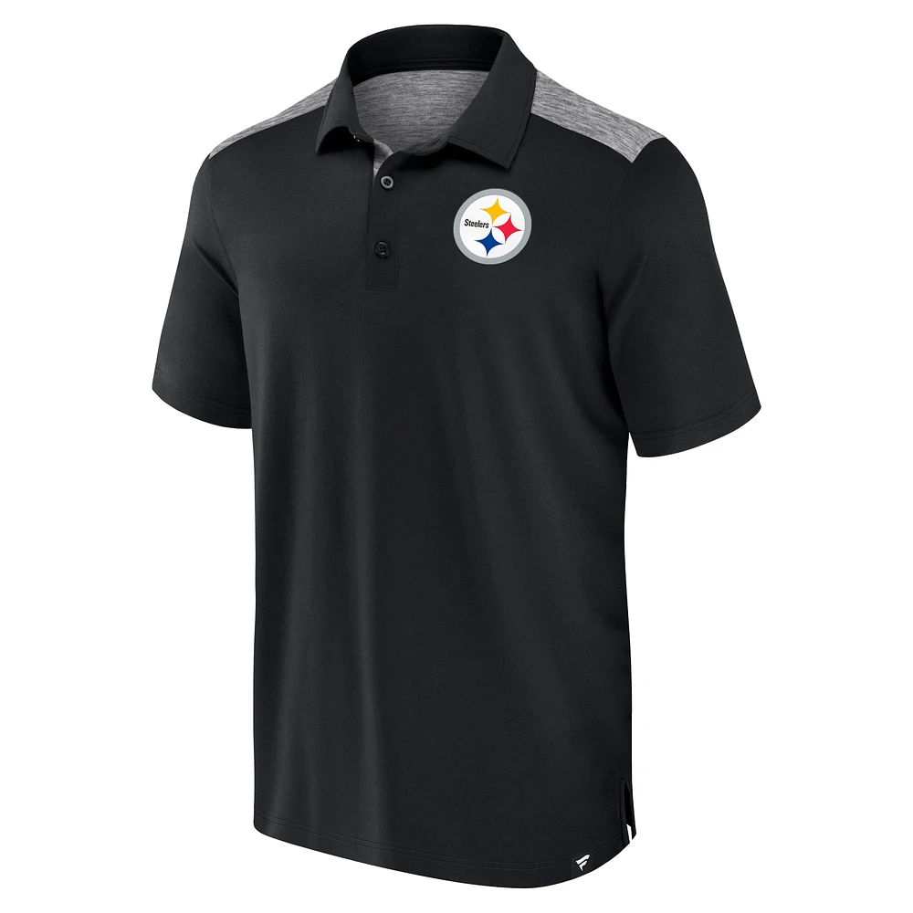 Polo noir Fanatics Pittsburgh Steelers Long Shot pour hommes