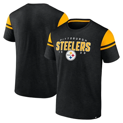 Men's Fanatics Black Pittsburgh Steelers Old School Play Slub T-Shirt